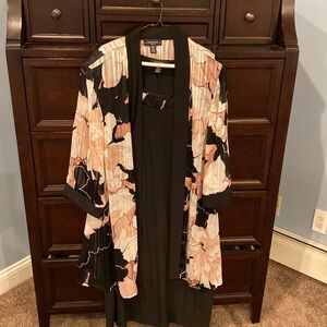 Floral shift dress with jacket and an attached necklace Size 20W